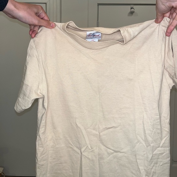 Plain vintage beige cotton T - Picture 4 of 5